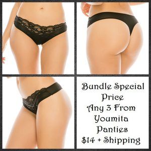 Youmita Lace and Microfiber Thong